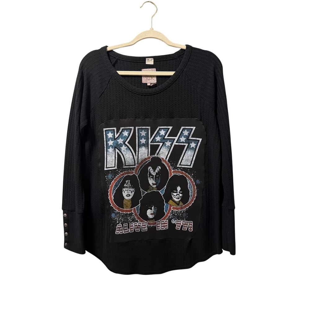 KISS upcycle top waffle knit